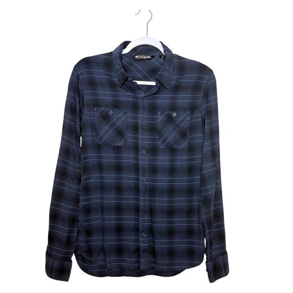 Travis Mathew Button Up Long Sleeve Shirt Men S Navy Business Casual - Picture 1 of 8
